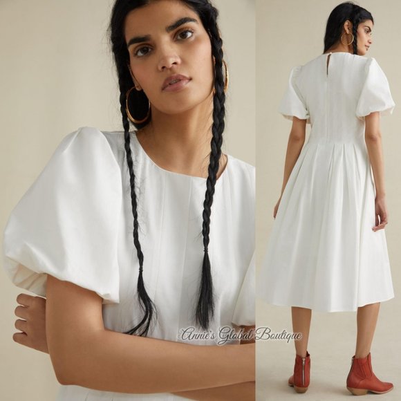 RARE NWT ANTHROPOLOGIE Eri + Ali Corset-Seamed Midi Dress - Picture 5 of 16